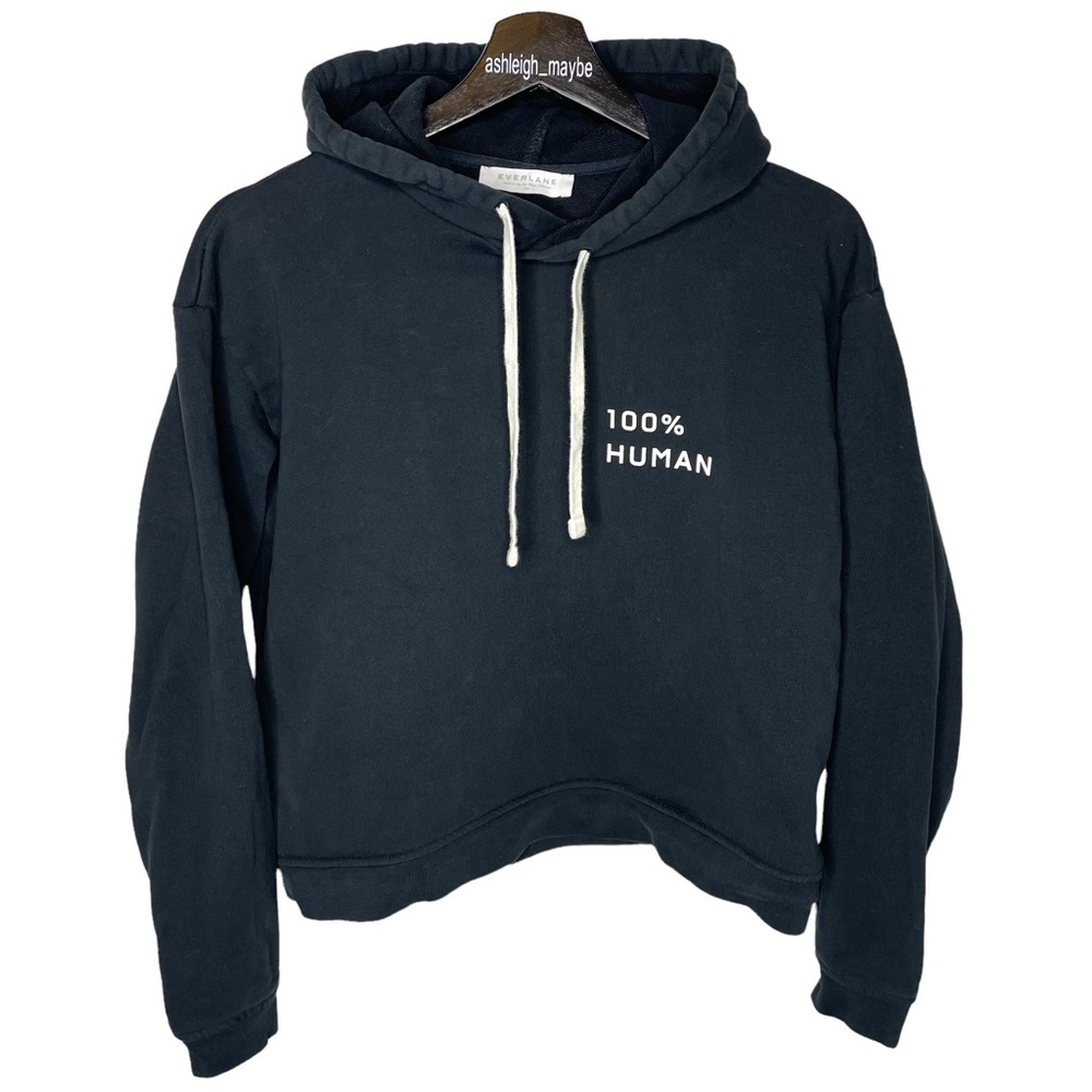 Everlane | 100% Human Cropped Pullover Hoodie Black Size XS